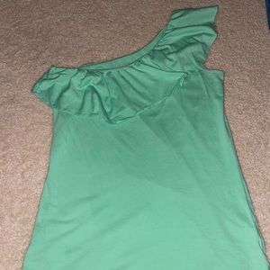 size small lily pulitzer green one shoulder top